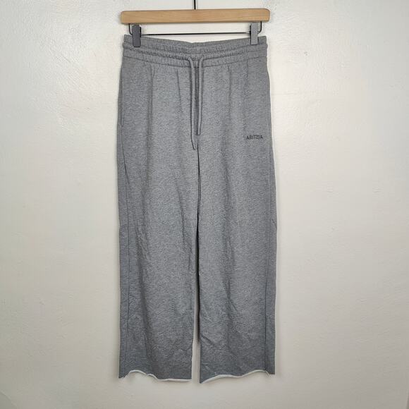 Aritzia Terry Sweatfleece Boyfriend Wide Sweatpant Womens XS‎ Gray Heather - Picture 1 of 9